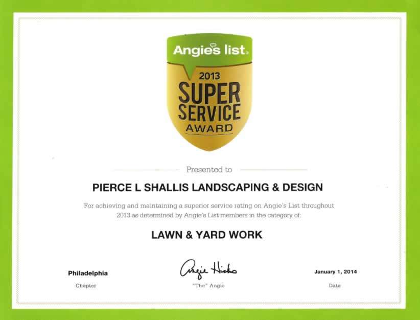 Angie's List - Super Service Award 2013 - Lawn & Yard Work
